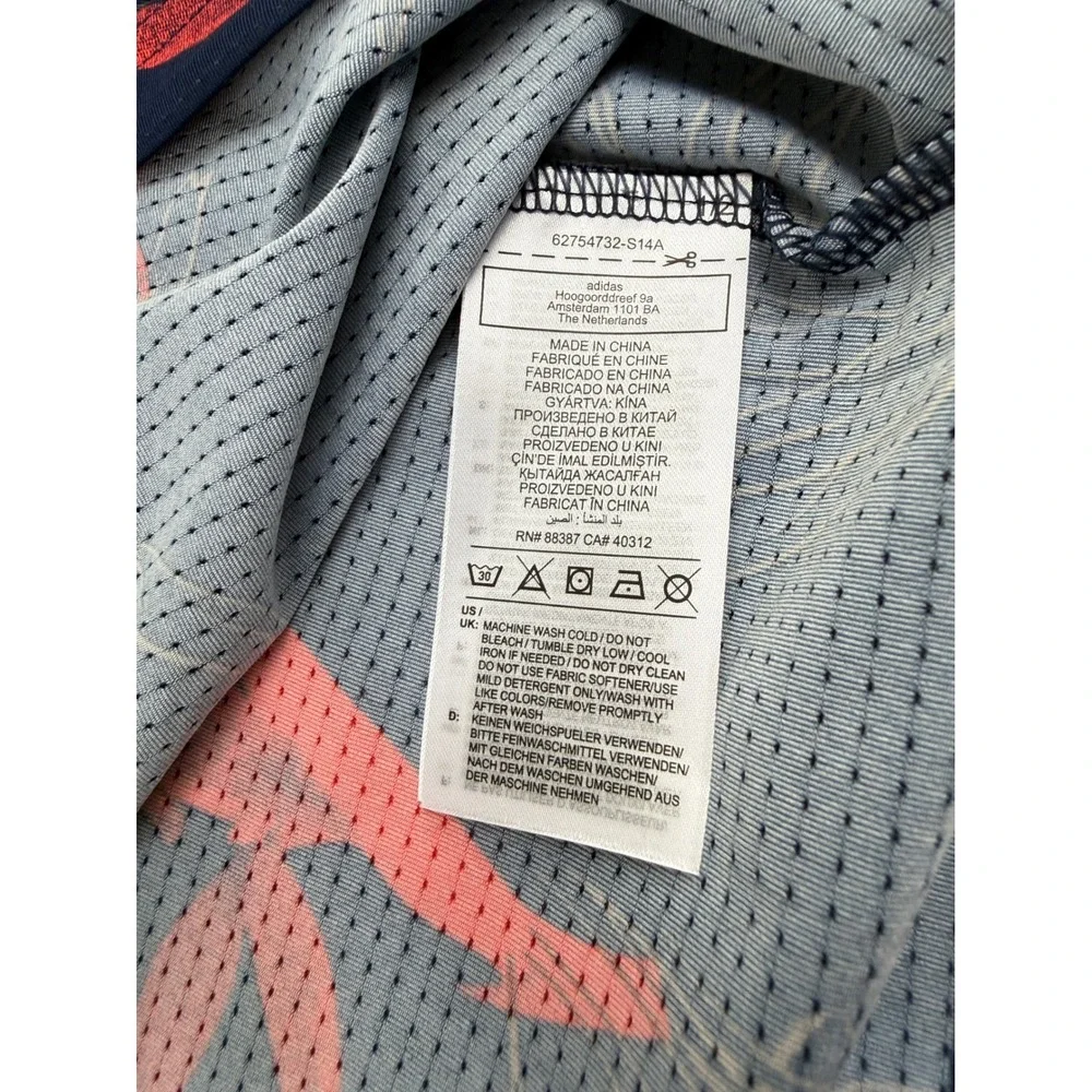 Adidas Oasis Mesh Polo Mens 2XL Navy Blue Floral Bird of Paradise Golf IL9631